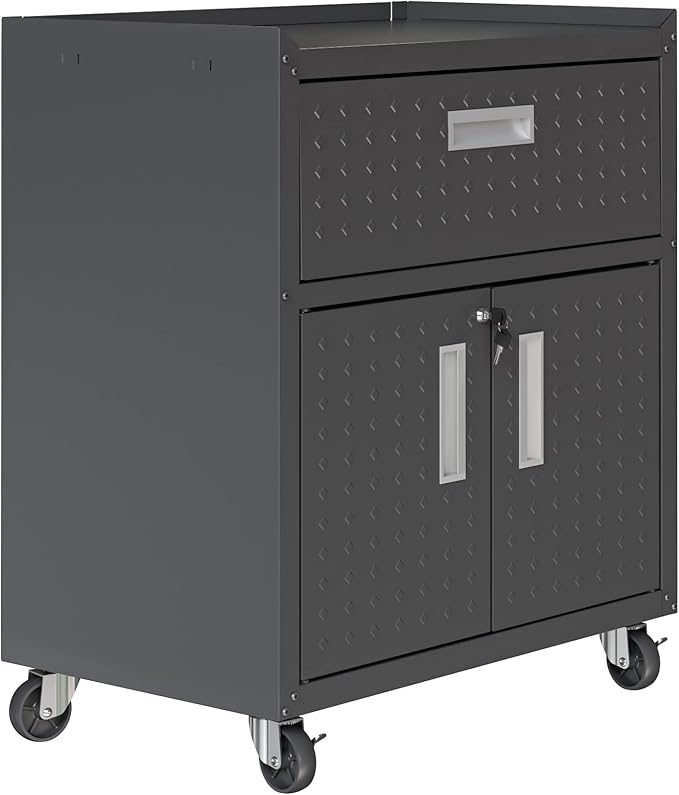 Manhattan Comfort Fortress Storage Units, Charcoal Gray