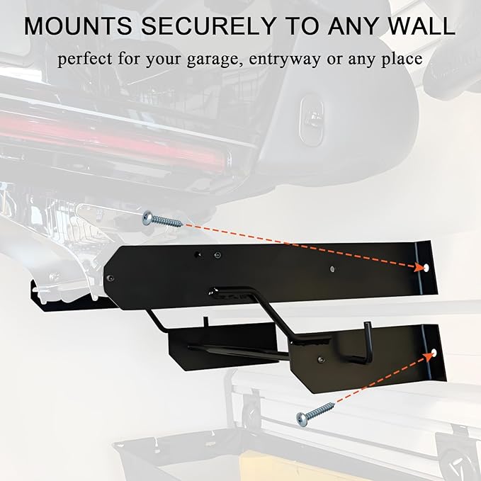 FOVPLUE Detach Depot Wall Storage Rack – Heavy-Duty Motorcycle Accessory Organizer for Harley Detachables Accessories,Tour Luggage Pack mounting racks,Sissy Bar Backrests,Luggage Racks,Seats,Helmets
