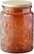 ANSQU Vintage Glass Kitchen Storage Counter Jar, Candy Jars with Lids, Coffee Container for Ground Coffee, Mason Jar Hold Coffee Beans, Tea, Sugar, Bath Salts & More, 23.7 FL OZ (Light Brown, 1Pack)