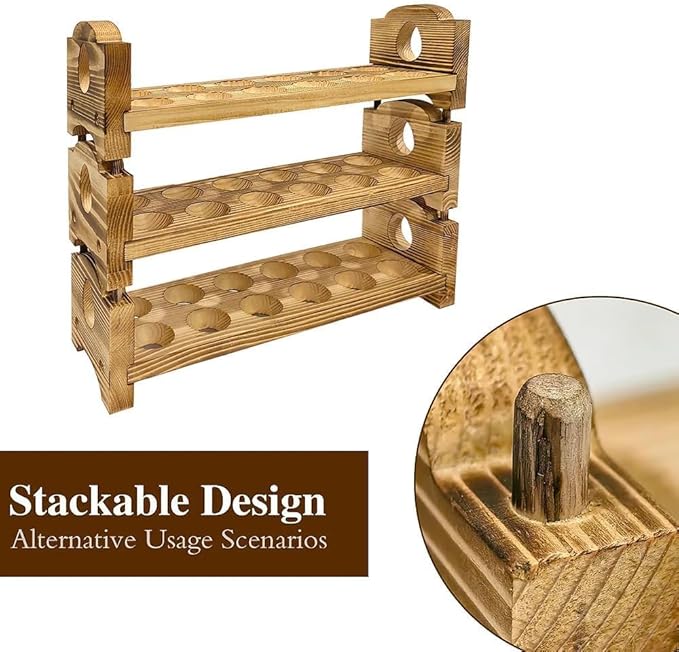 Egg Holder Countertop Farmhouse Decor - Wooden Fresh Eggs Storage for Counter - Pine Wood Egg Organizer Tray Racks