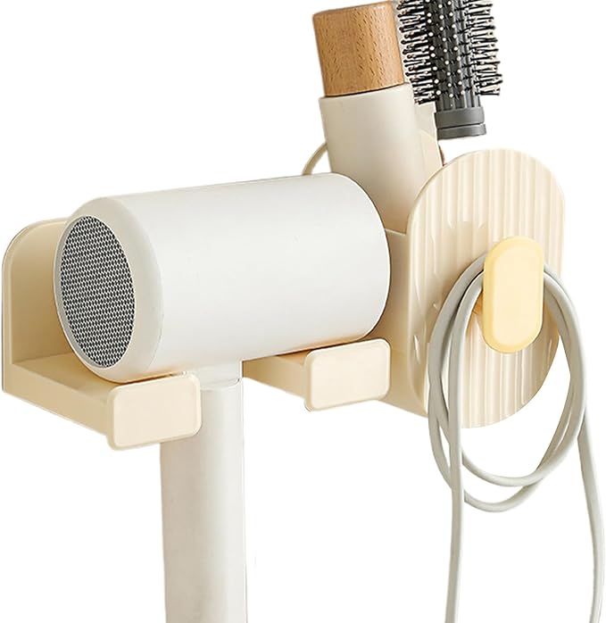 Wall Mount Hair Dryer Holder | No-Drill Storage Stand,Hair Tool Organizer - for Brush Bottle Curling Iron Comb Barrettes Cosmetics Straightener Home Bedroom Laundry Room