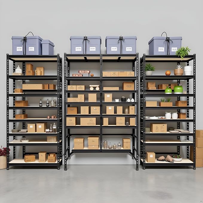 Storage Shelving Unit Heavy Duty Garage Shelves Metal Utility Rack for Kitchen Pantry Basement Pantry Warehouse Laundry Black 72" H x 36" W x 16" D 5-Tier 2000LBS