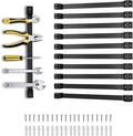 16" Magnetic Tool Holder, 10 Packs Magnetic Storage Strips Magnet Bar PVC Coated for Garage Tool Organizer Mounted Hanging Strip,Heavy Duty of Holder Easy to Install