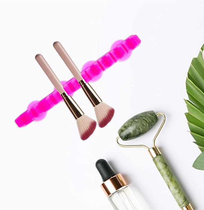 1Pcs Silicone Make up Brush Holder Cosmetic Brush Drying Rack Silicone Makeup Brush Storage Rack Bursh Display Stand with Suction Cup for Bursh and Pen