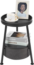Round End Table, 11.8*17.8' Round Sofa Table, Small Round Table, Small Coffee Table, Living Room Bedroom