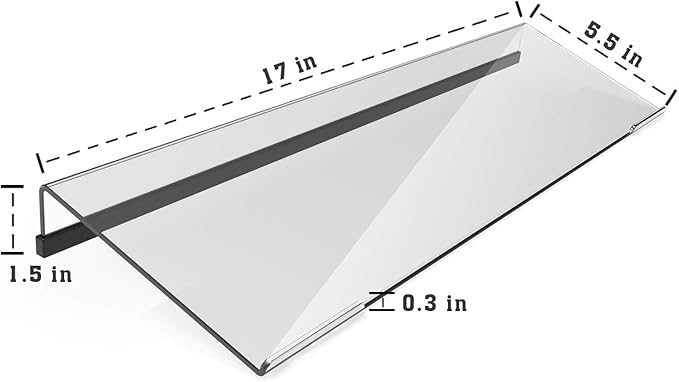 Acrylic Tilted Computer Keyboard Stand for Ergonomic Typing, Keyboard Tray Holder with Silicone Non-Slip Case, Clear