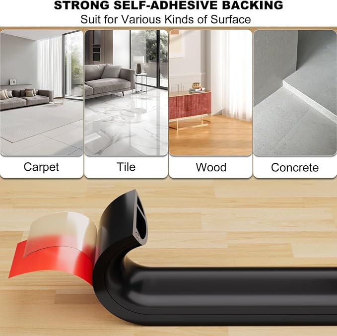 10FT Side-Open Extension Cord Covers for Wires on Floor,Silicone Power Cable Protector Cord Hider Management Strip,Hide Electric Wire on Carpet,Chord Runner Protective Safety Wiremold,Black
