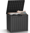 Resin Deck Box - 30 Gallon Lockable Outdoor Storage, Water-Resistant Indoor/Outdoor Bin for Package Delivery, Patio Cushions, Gardening Tools