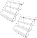 Acrylic Perfume Display Stands Set of 2, 4 Tiered Cupcake Stand, Acrylic Funko Pop Display Shelves for Perfume Organizer, Shot Glass, Figures Collections, Makeup, 11.8x11x9.4 inch