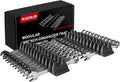 24PCS Magnetic Modular Wrench Organizer Set - Tool Drawer Storage Rack with Metric & SAE Labels, Wrench Holder with Magnet, Perfect Tool Gift for Men, father, boyfriend, DIYers & Mechanics (Black)