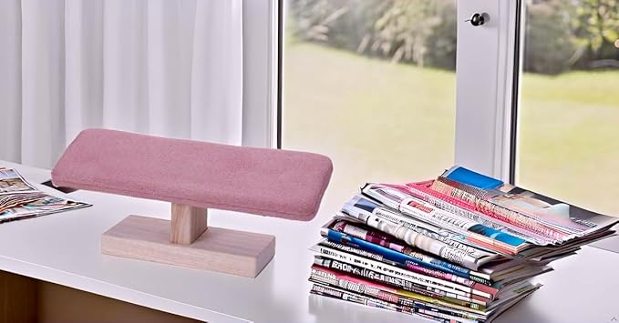 Wooden Watches Display Tower Base Watch Neck Bracelet Organizer Rack Bangle Scrunchie Headband Showcase Tower Pink Suede