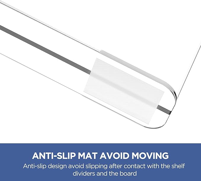 HBlife 18 Pack Clear Shelf Dividers, Vertical Purse Organizer for Closet Perfect for Sweater, Shirts, Handbags in Bedroom and Kitchen, Adjustable Acrylic Bookshelf for Organization