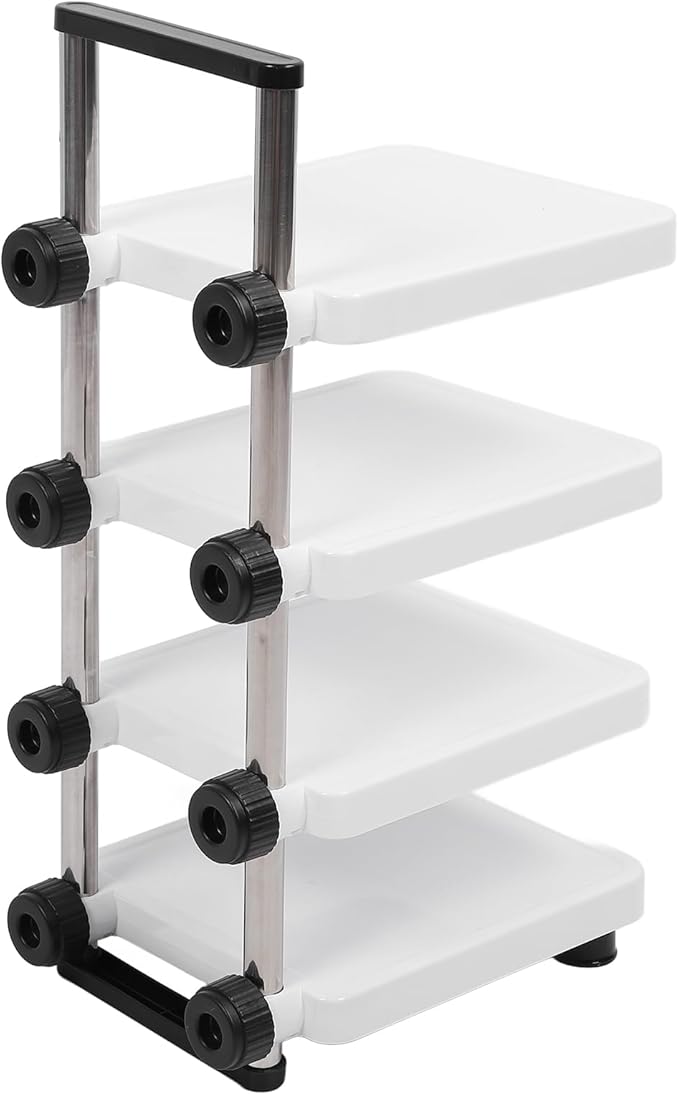 Multifunctional Pan Pot Rack, Pots and Pans Organizer,Cabinet pots and pan organizer,4 Tier Adjustable Pan Organzier Rack Space Saving Kitchen Storage
