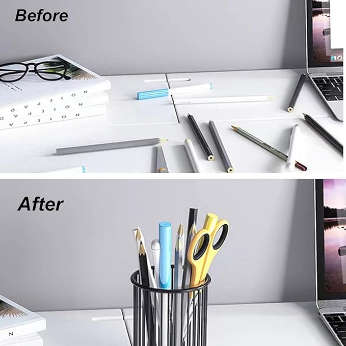 Metal Pen Holder Cup for Desk Makeup Brushes Pencil Holders Home Office Organizer Black