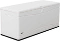 LIFETIME Outdoor Storage Deck Box, 130 Gallon, Arctic White, Lockable, UV-Protected, for Decks and Marine Docks