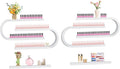 EBANKU 6PCS U Shape Nail Polish Racks Heavy Duty Nail Shelfs for Wall Nail Polish Display Rack Cosmetic Display Cases Nail Polish Organizer Wall Shelf for Home Spa Nail Salon(White)