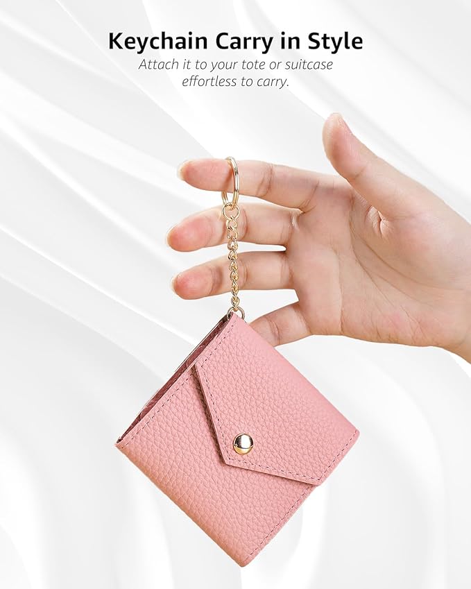Small Travel Jewelry Organizer Case for Women, Genuine Leather Mini Jewelry Roll with Keychain, Portable Earring Ring Necklace Storage Pouch for Short Trips & Daily Use