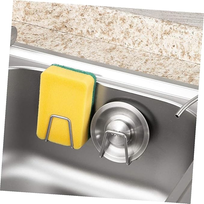 Garneck 4Pcs Stainless Steel Kitchen Sink Sponge Holder Sponge and Dishcloth Storage Racks Organizer for Kitchen Counter and Bathroom Reusable Drain Tray for Cleaning Tools