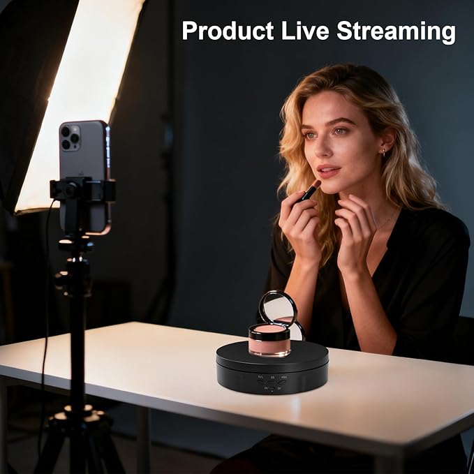 22 lbs Motorized Rotating Display Stand for Jewelry, Automatic Mute Auto Rotating Stand, Electronic Turntable with USB for Display, Photography Products