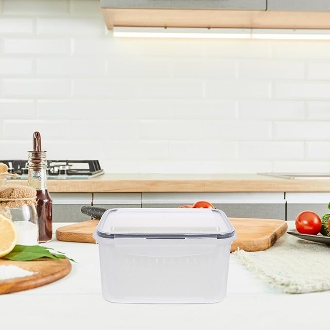 Stackable Refrigerator Organizer Bins Multipurpose Vegetable Fruit Storage Containers with Drainage for Fridge Kitchen Fresh-Keeping and Organized Produce