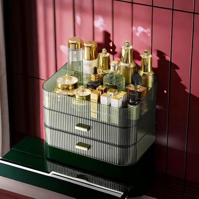 Makeup Organizer with Drawers Stackable Skincare Cosmetic Makeup organization for vanit Bathroom Desk Countertop