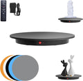 JAYEGT Motorized Rotating Display Stand, 350Lbs Load，360 Degree Electric Rotating Potography Turntable for Products Display，Live Show， Remote Control +5 Colors Backgrounds (Black/16.5inch /Wired)