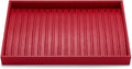 Oirlv Gorgeous Red Leather Jewelry Tray Necklace Bracelet Long Chain Storage Stackable Necklace Trays Jewelry Drawer Organizer