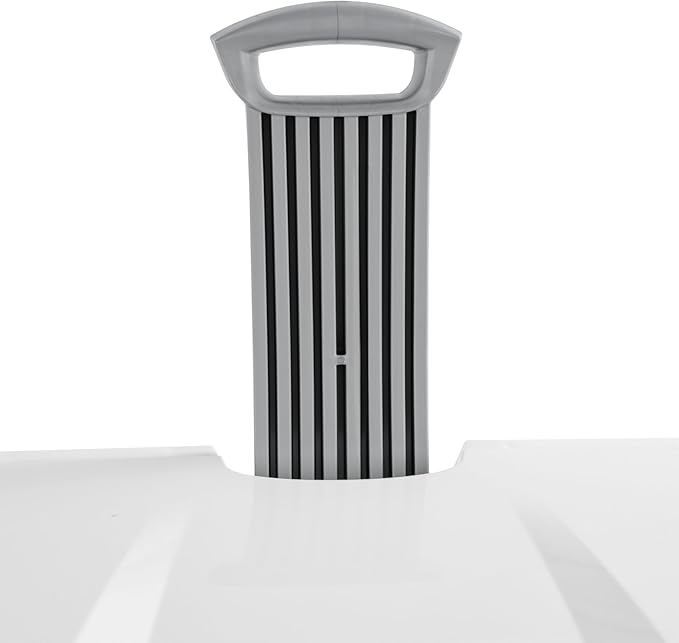 White Rolling Laundry Hamper with Wheels, 2-Bushel Large Capacity Ventilated Plastic Hamper with Lid & Retractable Handle, Portable Laundry Basket for Dorms, Apartments and Bedrooms