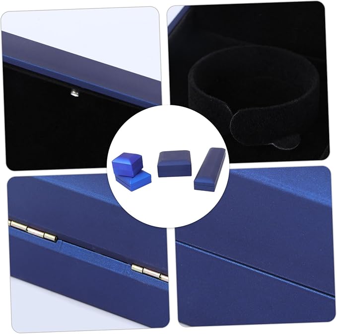Unomor 4pcs LED Lighted Jewelry Box with Ring Pendant Necklace Bracelet Storage Cases Jewelry Organizer with Built LED Lights for Dazzling Display and Scratch Protection
