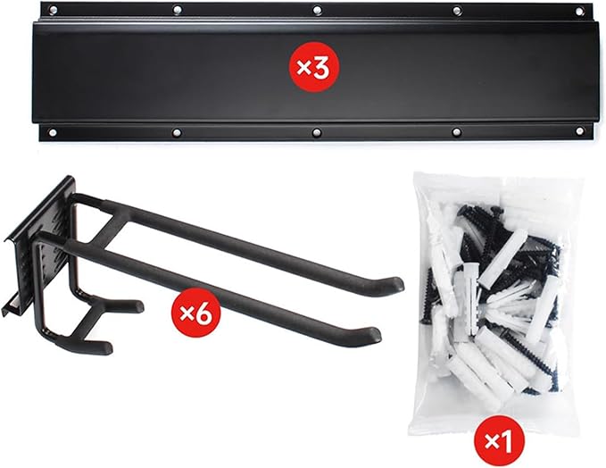 Garage Hooks, Quick and Easy Installation, 1 Set, Shed Basement Storage Hooks, Power Tool Holder Rack, Non Slip PVC Coating, for Garages Basements Yards