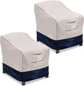 Vailge Patio Chair Covers, Lounge Deep Seat Cover, Heavy Duty and Waterproof Outdoor Lawn Patio Furniture Covers (Beige&Blue, 2 Pack-Large)