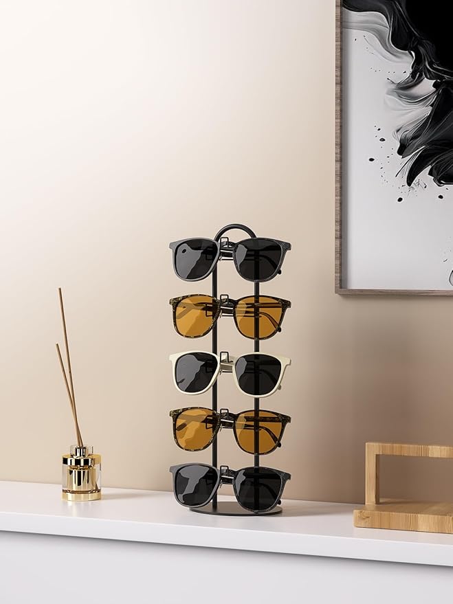 5 Tier Sunglass Organizer Holder,Sunglasses Tabletop Display Stand For Nightstand