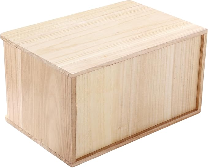 2-Tier Desktop Storage Box with Lockable Drawer, Wooden Desk Organizer for Office Supplies, Flat File Cabinet, Minimalist Design for Home & Office Use(Original Wood+White)