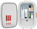 Mini Skincare Fridge,12L Makeup Cosmetics Refrigerator Beauty Fridge for Cosmetic Storage Skincare Fridge Portable Small Refrigerator for Cosmetics, Skin Care (White, Without ED Light Mirror)