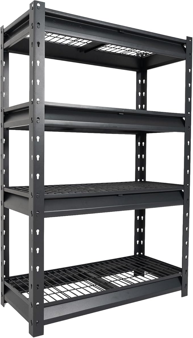 The Atlas 36" W Garage Shelving Heavy Duty Loads 6000LBS, 4 Tier Metal Storage Shelves, Adjustable Industrial Rack for Warehouse Basement Pantry, 36" W x 14" D x 54" H