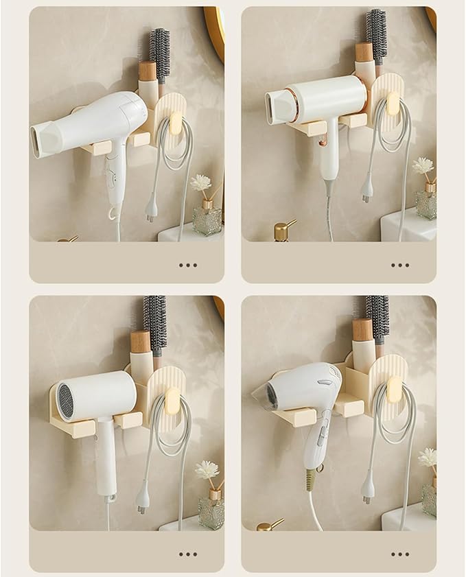 Wall Mount Hair Dryer Holder | No-Drill Storage Stand,Hair Tool Organizer - for Brush Bottle Curling Iron Comb Barrettes Cosmetics Straightener Home Bedroom Laundry Room