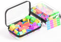 2 Pcs Clear Hard Shell Zipper Case, BIiss Plastic Bins for Organizing, Clear Zipper Pouches Makeup Case & Lidded Storage Bins for Cosmetics, Puzzles, 7 x 4.3 x 2.4 Inch