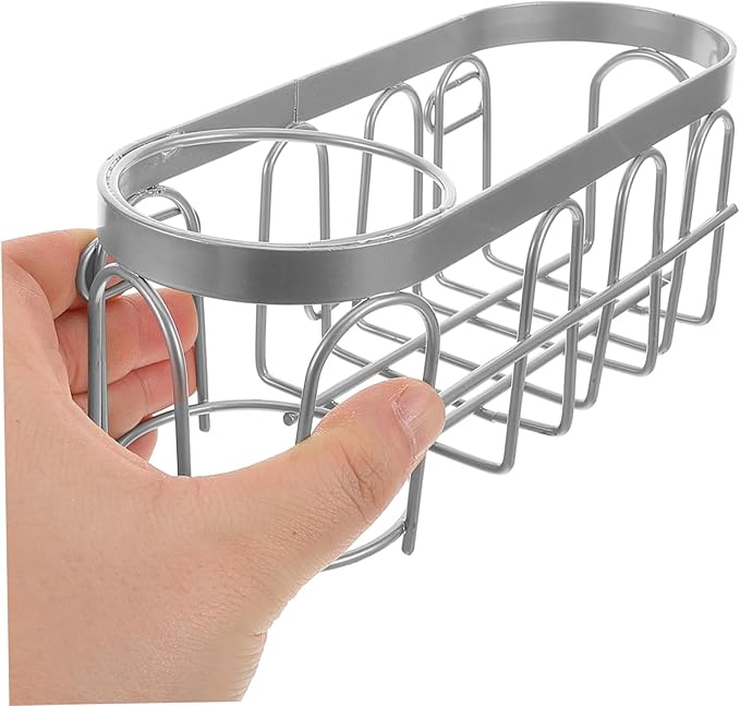 Stainless Steel Kitchen Sink Organizer Sponge Holder No Drill Iron Wire Basket for Cleaning Tools Storage Rack Versatile Sink Rack for Brushes and Sponges Space-saving Kitchen