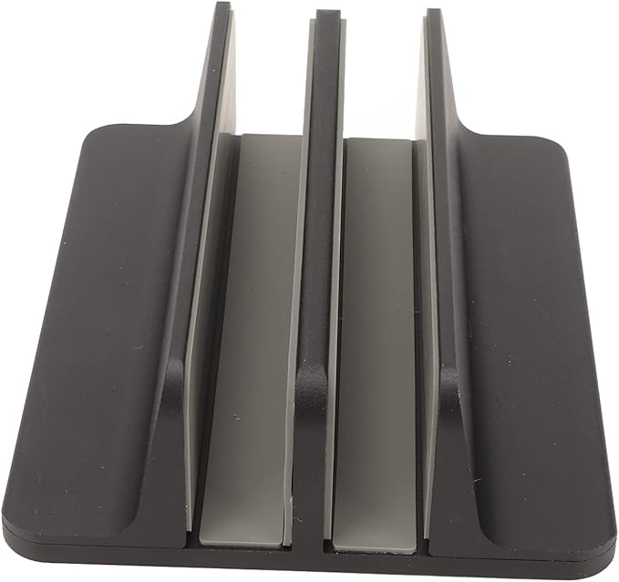 Pssopp Laptop Stand, Aluminum Alloy Vertical Holder with Silicone Protective Pad for Computers and Tablets, Ideal for Home Office and Students
