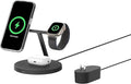 Belkin MagSafe-Compatible Charger, 3-in-1 Wireless Charging Station, Qi2-Certified 15W Wireless Charge for Apple iPhone 17 Series, Apple Watch, AirPods w/Non-Slip Base, 40W Included - Black
