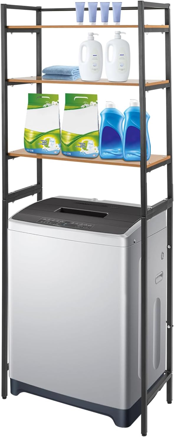 Gdrasuya10 Over The Washer and Dryer Storage Shelf for Laundry Room, 3 Tier Standing Washer Storage Utility Rack Laundry Storage Shelf Organizer Space Save for Home