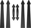 ZEKOO Garage Door Magnetic Decorative Hardware Kit Garage Door Magnets Accents Faux Hinges and Handle Garage Door Decoration Curb Appeal Set of 6, Black