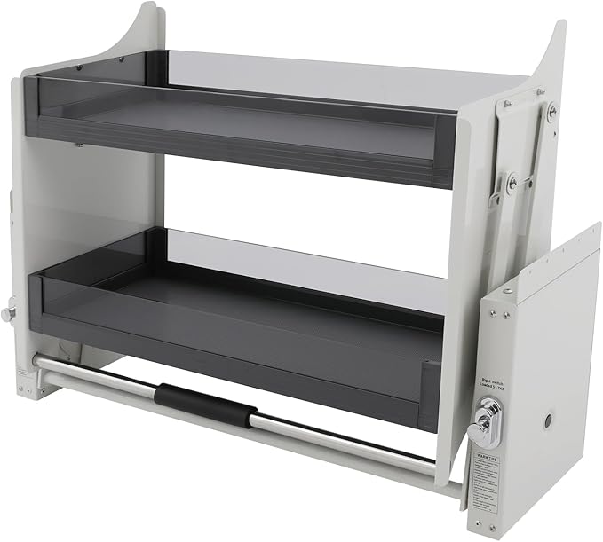 2 Tier Kitchen Cabinet Pull Down Shelf Storage, Pull-down Shelf for Kitchen Upper Cabinets, Upper Cabinet Pull Down Spice Racks for Kitchens, Living Rooms