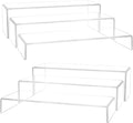 Large Acrylic Display Risers, 2 Set - 6 Pack (12”L~11.6”L~11.2”L) Collectibles Display Shelf, Acrylic Risers Display Stands for Show Figures, Cupcake, Perfume, Jewelry, Toys