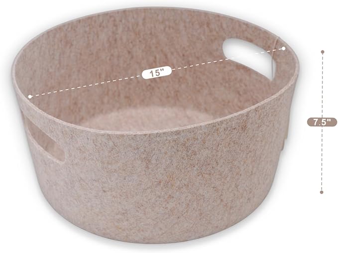 Welaxy Storage basket organizer bins bucket shelf baskets for magazine books kids toys pet toy junk organize (Oatmeal)