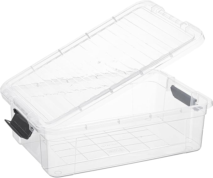 Superio Storage Bins with Lids, Clear Plastic Containers for Organizing, Stackable Totes, BPA Free, Odor Free, Organizer Boxes for Home, and Dorm (2 Pack, 13.7 Qt)