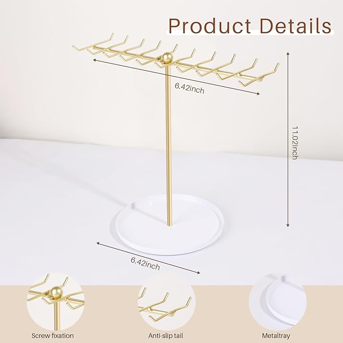 POVETIRE Baby Headband Holder Hair Bow Organizer for Girls,Metal Hair Ties Display Hairband Storage Head Wrap Stand Hair Accessories Organizer for Newborn Infant Toddler Kids