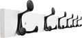 SKOLOO 39-Inch White Wood Coat Rack Wall Mount with 6 Triple Hooks - Ideal for Family Entrances, Classrooms, and Pet Supplies Storage - Perfect Coat Hooks for Wall, Pack of 2