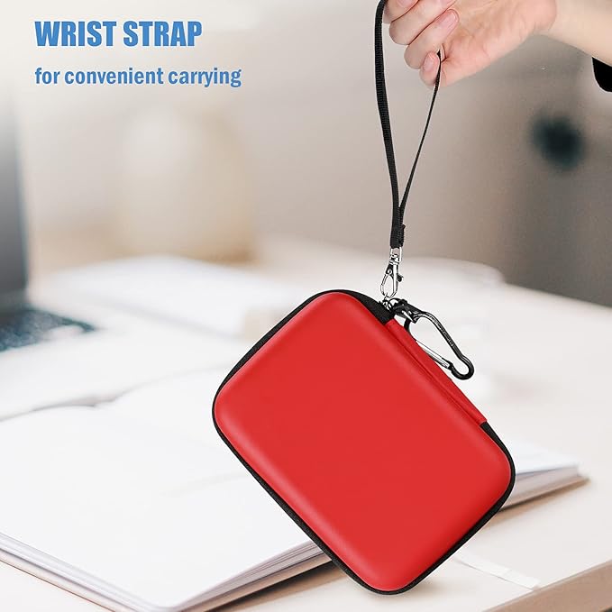 ProCase Hard Drive Case 2.5 Inch for Elements WD My Passport Canvio Basics Seagate Backup Plus Slim Expansion 1TB 2TB 3TB 4TB, Portable External Hard Drive Carrying Case -Red
