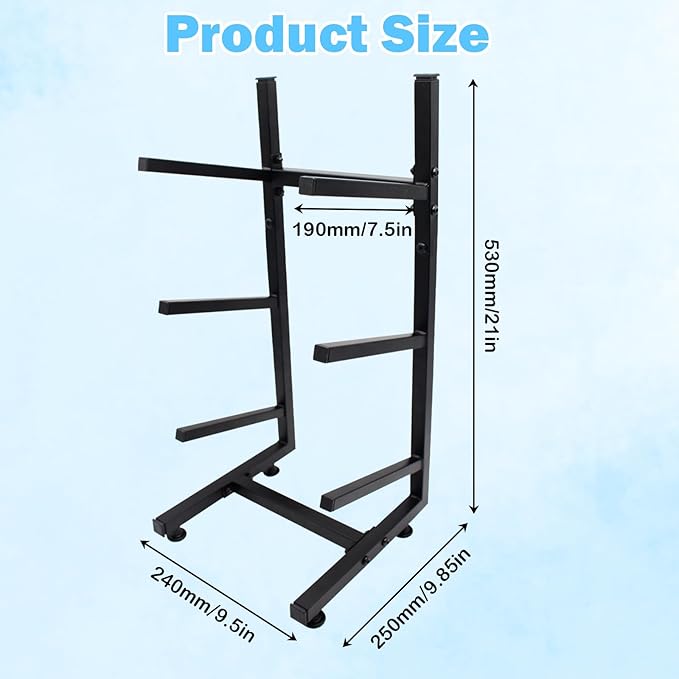 Skateboard Rack, 3-Layer Skateboard Stand, Snowboard Wall Mount, Skateboard Holder Floor for Deck,Longboard,Snowboard, Standard Skateboards, Mini Cruiser Skateboard